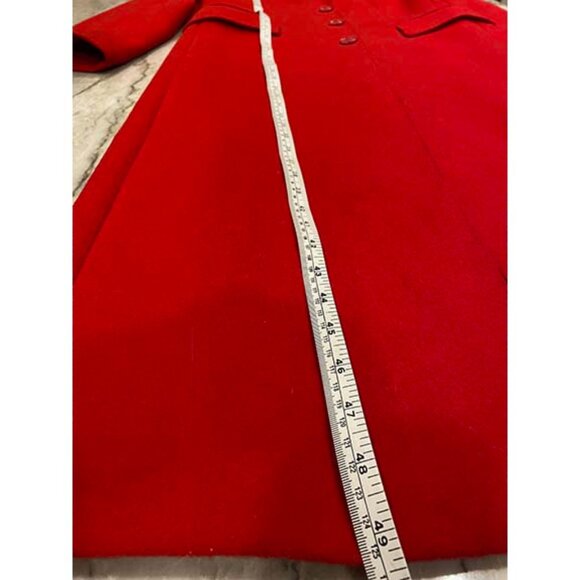 Louis Dell'Olio: 100% Italian Cashmere Long Red Coat. Size 8-10 - Picture 5 of 14